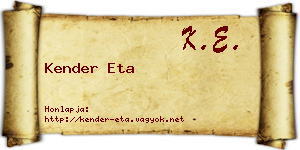 Kender Eta névjegykártya